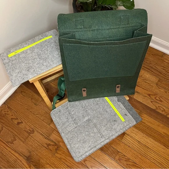 Mad Rabbit Kicking Tiger (M.T.K.R.) green felt backpack - Picture 8 of 8